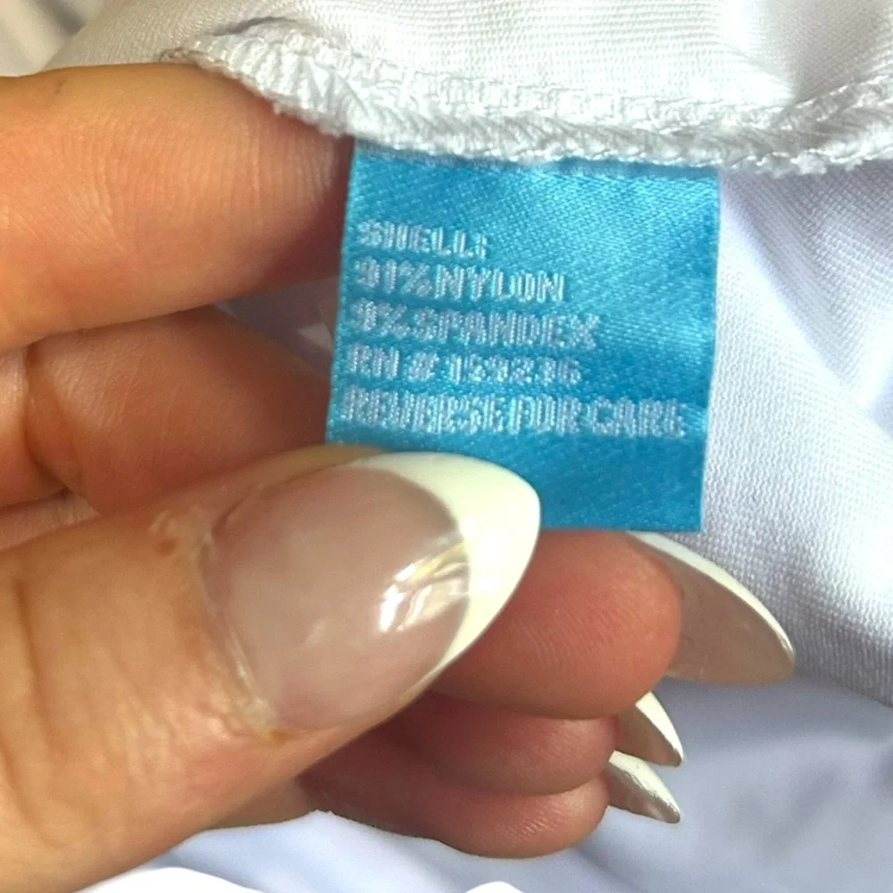 J. MCLAUGHLIN white Durham sleeveless ruffle top Catalina cloth size XL - Picture 10 of 11